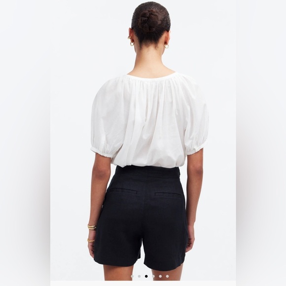 Madewell Clean Button-Tab Shorts in 100% Linen Black, size 14 - Picture 8 of 11